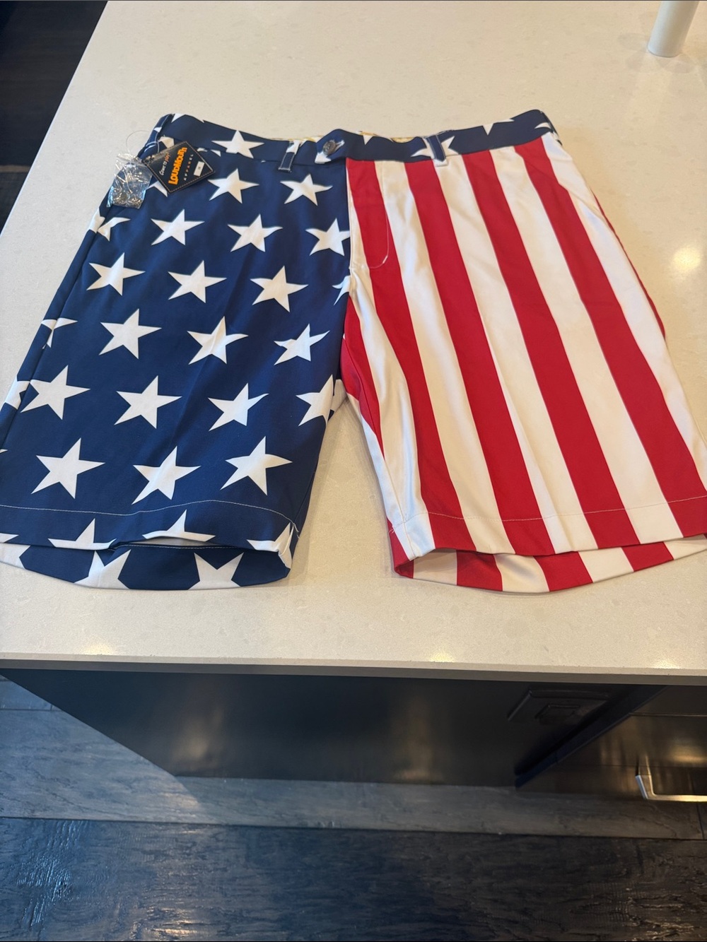 Loudmouth Men’s Stars & Stripes Athletic Shorts - Red, White, Blue